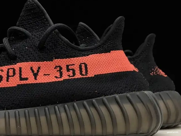 Black Adidas BY9612 V2 Core Red Yeezy Boost 350 0629